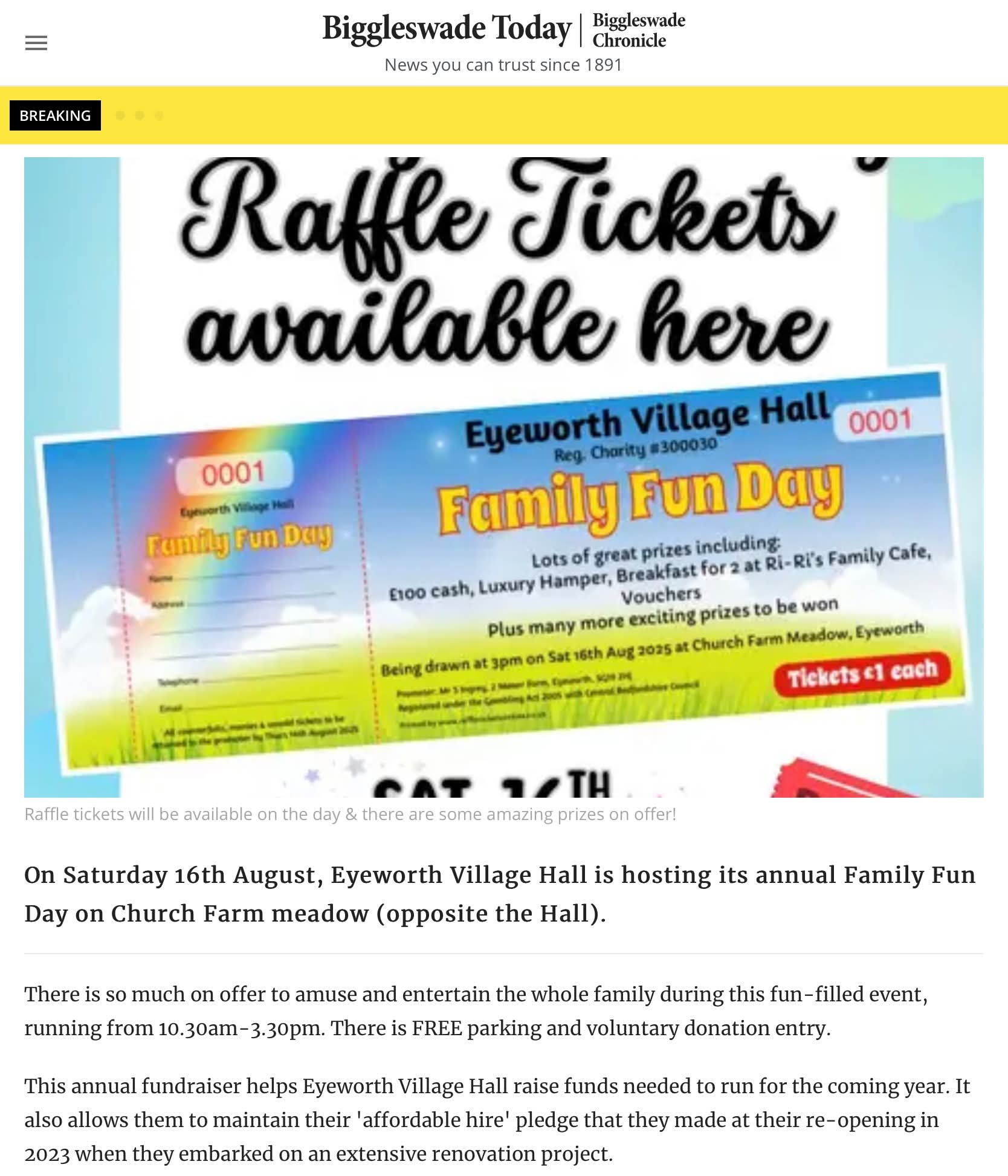 🎊 Eyeworth Village Hall Family Fun Day 2025 - Event Image 6 August 16, 2025 10:30 AM