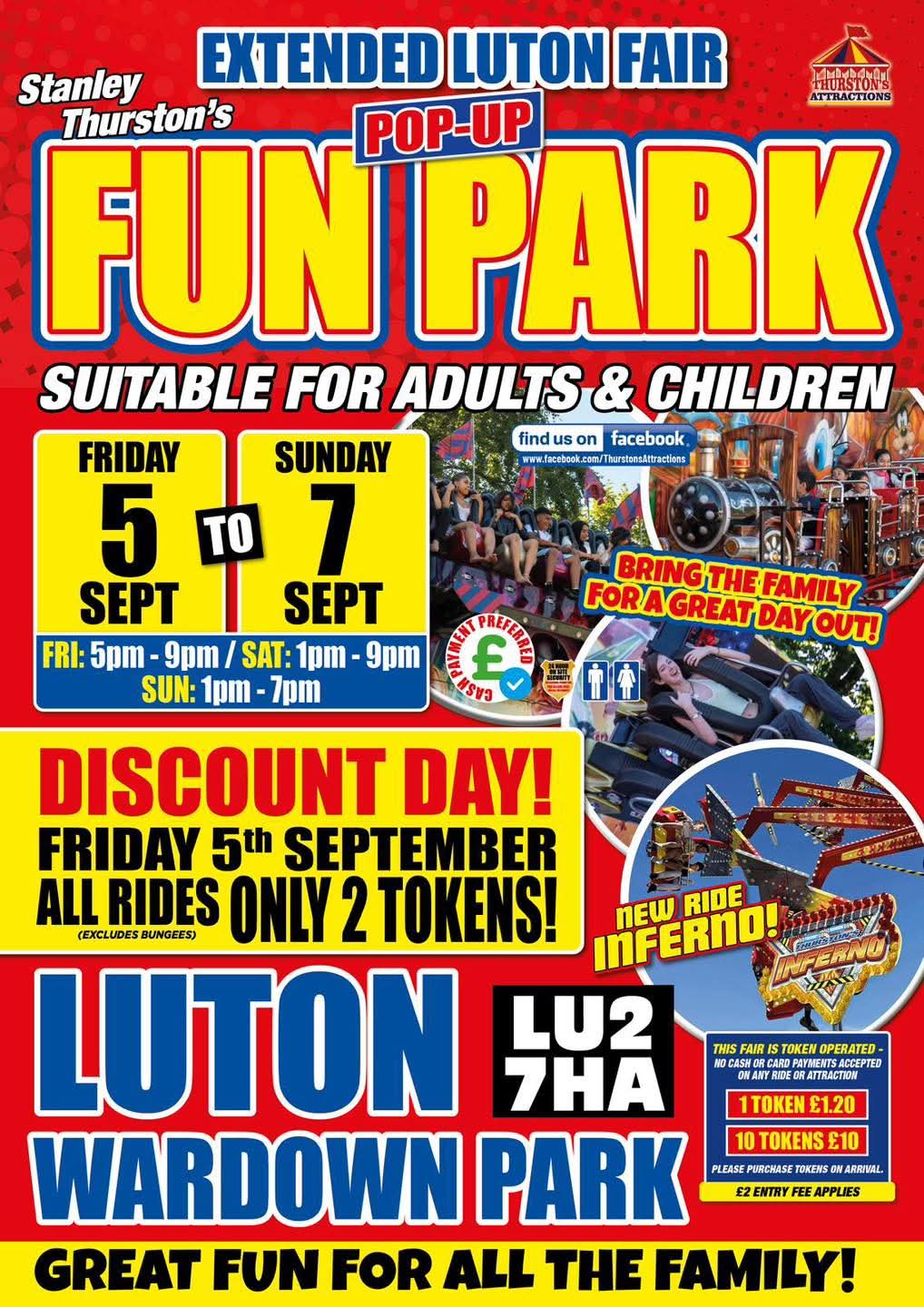 🎡 Luton Funfair - August 2025 at Wardown Park
New Bedford Road, Luton, LU2 7HA | Adults, Baby/Toddlers, Family, Food/Drink, Fun, Fun Fair, Kids, Nightlife, Outdoor, Pay On Entry, Teens | Suitable for: Family 🎡 Luton Funfair - August 2025 - Event Image 2 August 31, 2025 01:00 PM