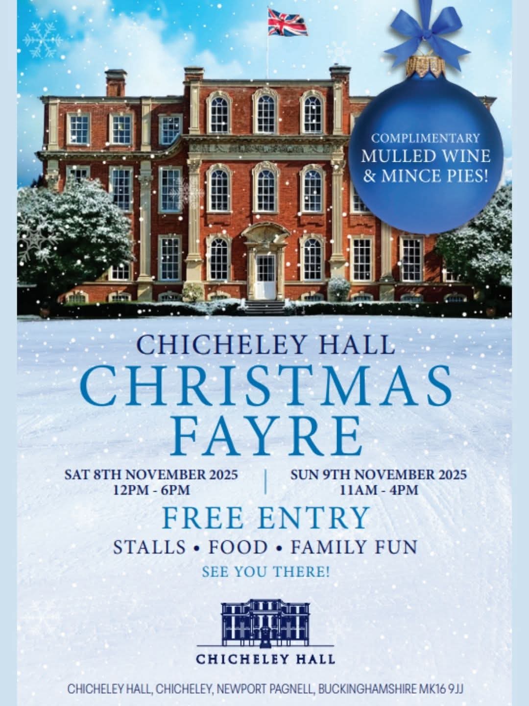 🎁Chicheley Hall Christmas Farye 2025 - Newport Pagnell  - Event Image 2 November 08, 2025 12:00 PM