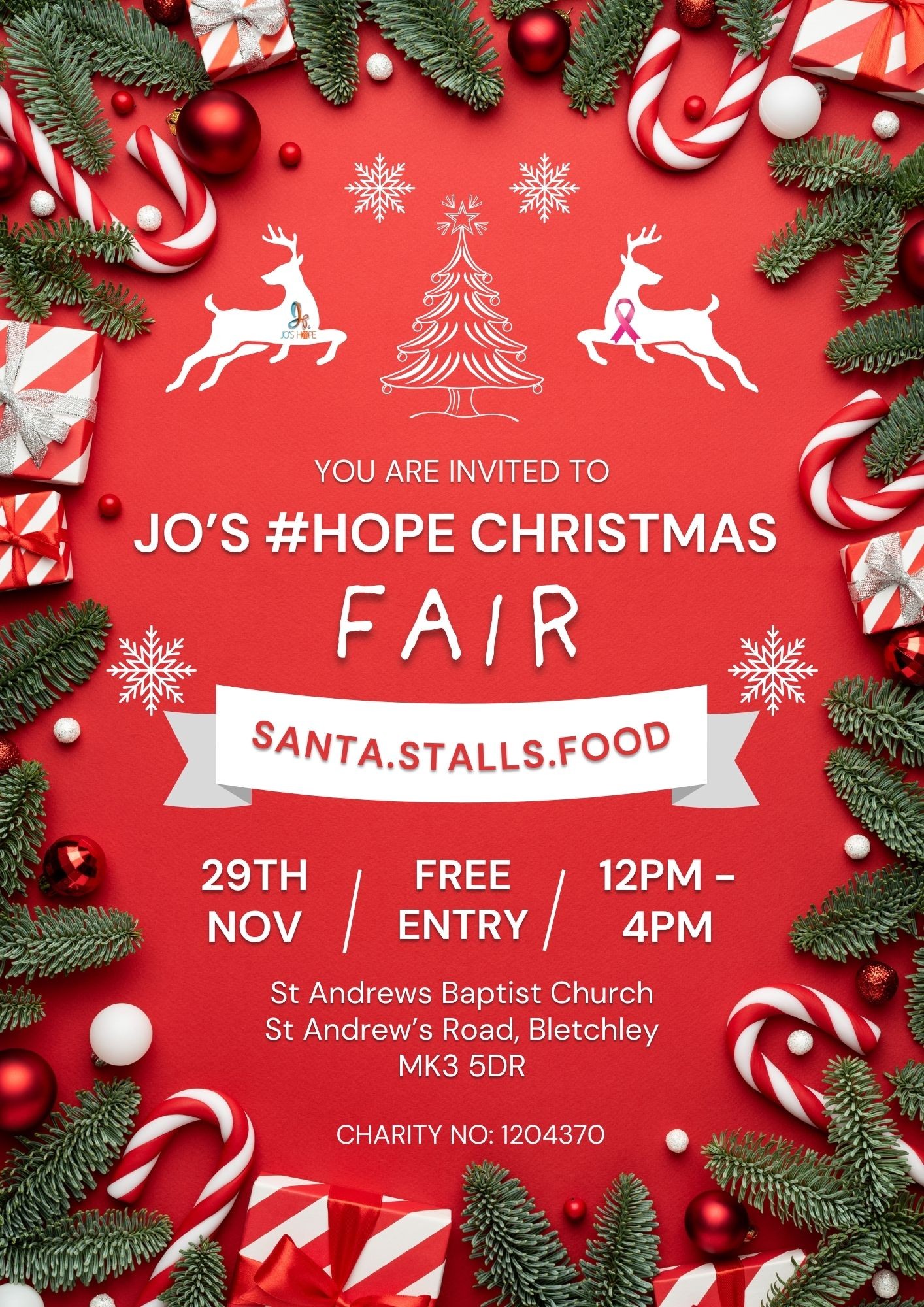 🎁 Jo's #Hope Christmas Fair 2025 - St Andrews Baptist Church - November 29, 2025 12:00 PM at St Andrews Baptist Church, St Andrew's Rd, Bletchley, Milton Keynes MK3 5DR