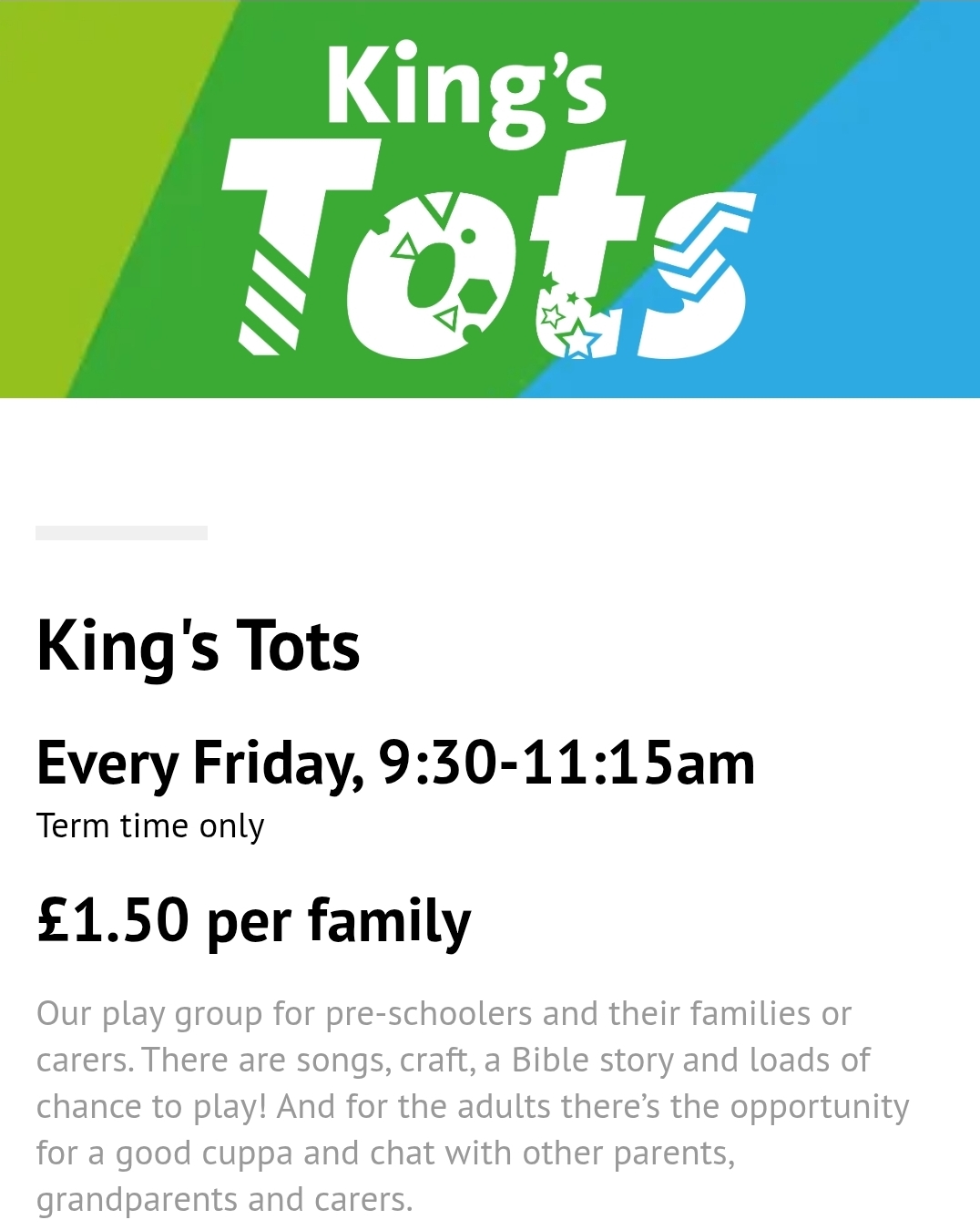👶 Kings Tots - Kings Church, Flitwick  - Event Image 3 October 10, 2025 09:30 AM
