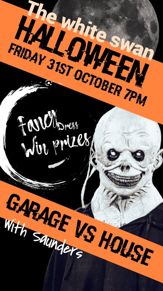 🎧 Garage vs house Halloween spesh 2025 - The White Swan, Dunstable  - Original Event Image | Adults, Food/Drink, Free Entry, Halloween, Indoor, Music, Nightlife, Pubs / Restaurants | Suitable for: Adults Only, Toilets 🎧 Garage vs house Halloween spesh 2025 - The White Swan, Dunstable  - October 31, 2025 07:00 PM at The White Swan, 91-93 High Street South, Dunstable, Bedfordshire LU6 3SF United Kingdom