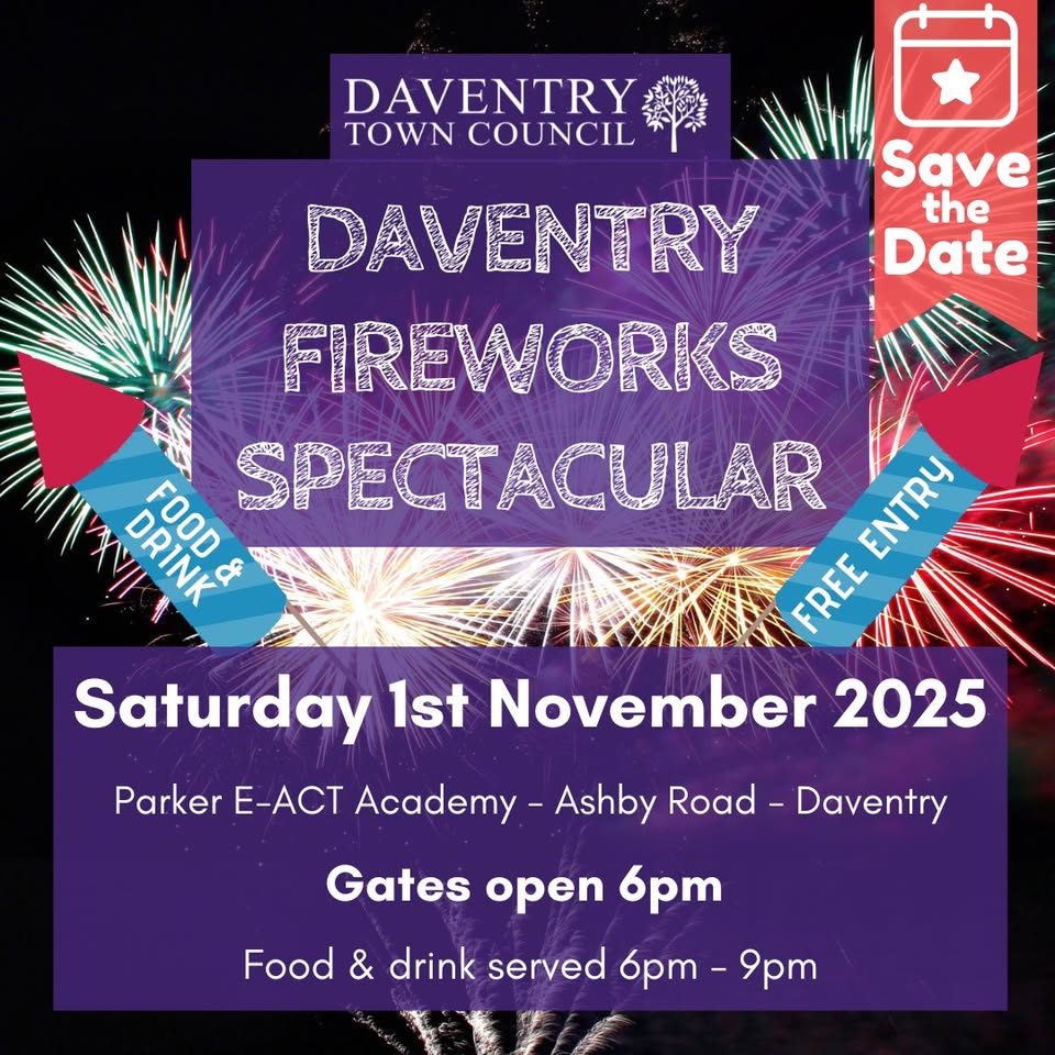 🎇 Free Daventry Fireworks Spectacular 2025! - The Parker E-ACT Academy - November 01, 2025 06:00 PM at The Parker E-ACT Academy, Ashby Road, Northants, NN11 0QF