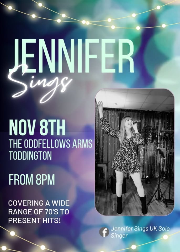 🎤 Jennifer Live  - The Oddfellows Arms, Toddington  - November 08, 2025 08:00 PM at The Oddfellows Arms, 9 Market Square, Toddington, Dunstable LU5 6BP