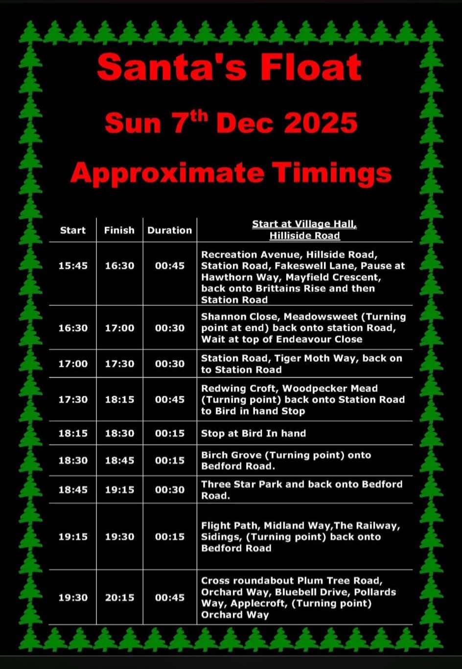 🎅 Stondon Village Santa’s Float 2025  - Event Image 2 December 07, 2025 03:45 PM