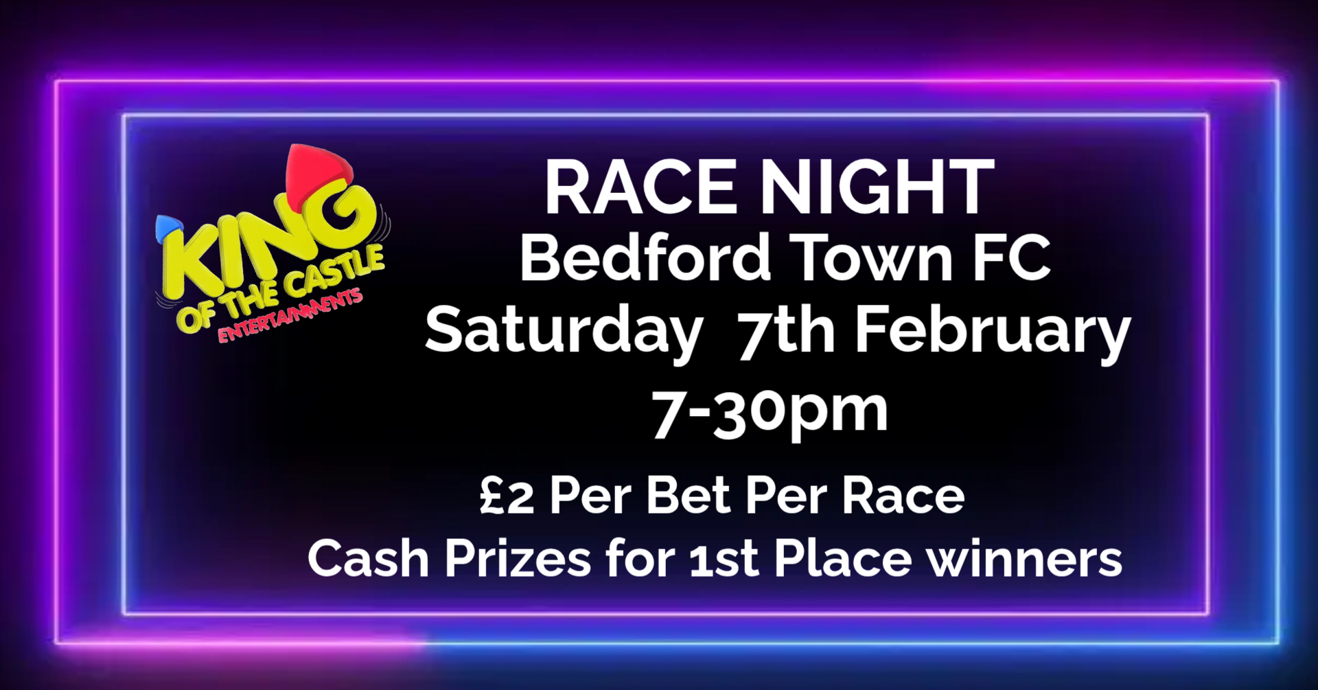 🐎 Race Night - Bedford Town Football Club - February 07, 2026 07:30 PM at Bedford Town Football Club, Meadow Lane, Bedford, MK44 3LW