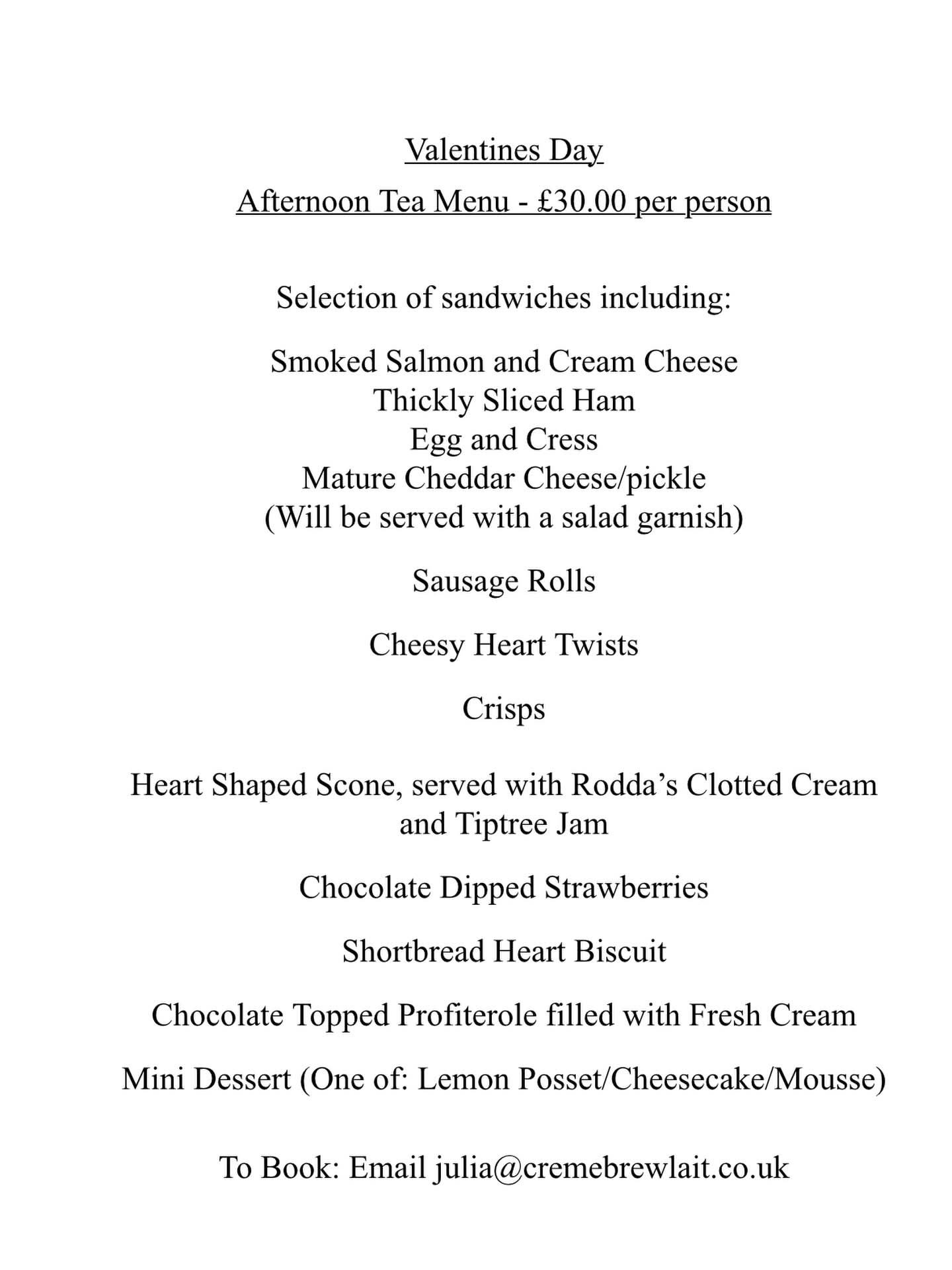 🧁 Valentines Afternoon Tea 2026 - Southill Tearoom - Event Image 5 February 14, 2026 12:00 PM