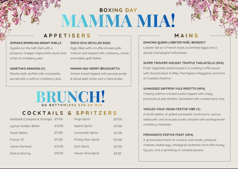 🍹Mama Mia Brunch - Nonna's, Woburn Sands - Event Image 2 December 26, 2025 