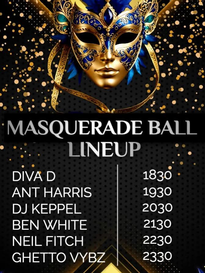 🎭 New Years Eve 2025 Mascarade Ball - The North Western, Wolverton - Event Image 2 December 31, 2025 06:00 PM