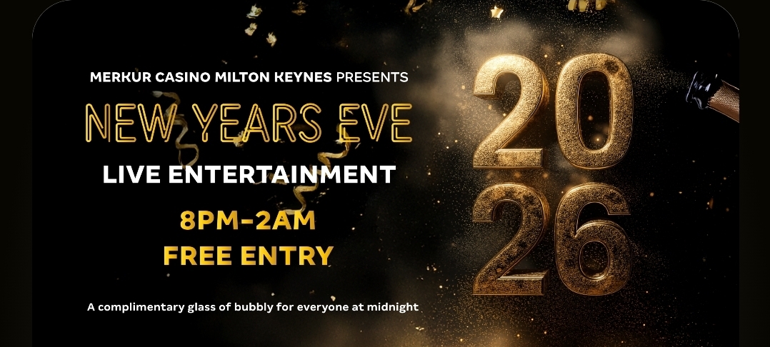 🎰 New Years Eve 2025 at Mercur Casino, Milton Keynes  - Event Image 2 December 31, 2025 08:00 PM