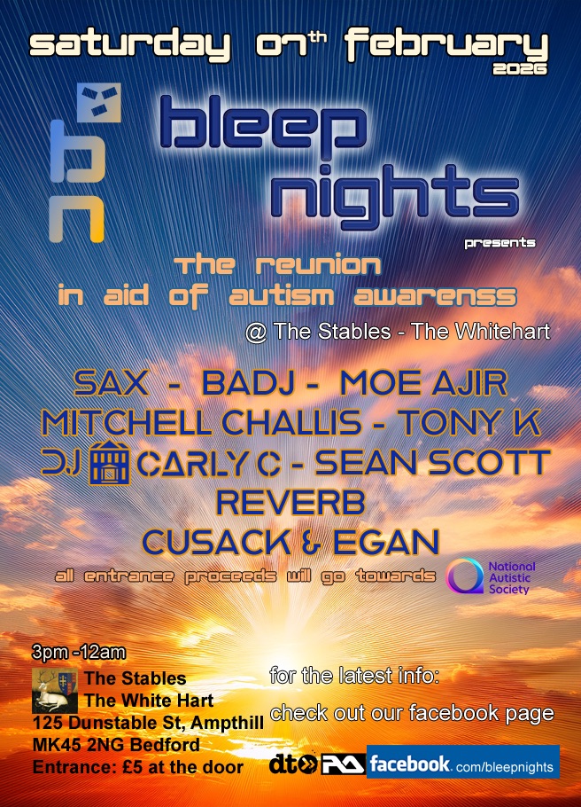 🎶 Bleep Nights - The Stables, Ampthill - February 07, 2026 03:00 PM at The Stables, The White Hart, 125 Dunstable St, Ampthill, Bedford MK45 2NG ·