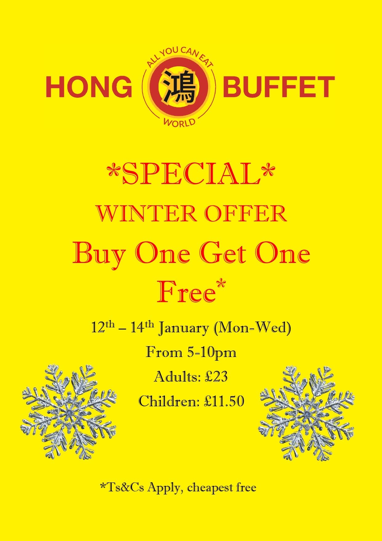 💥 Buy one get one free at Hong Buffet in Luton! January 2026  - Event Image 9 January 12, 2026 05:00 PM