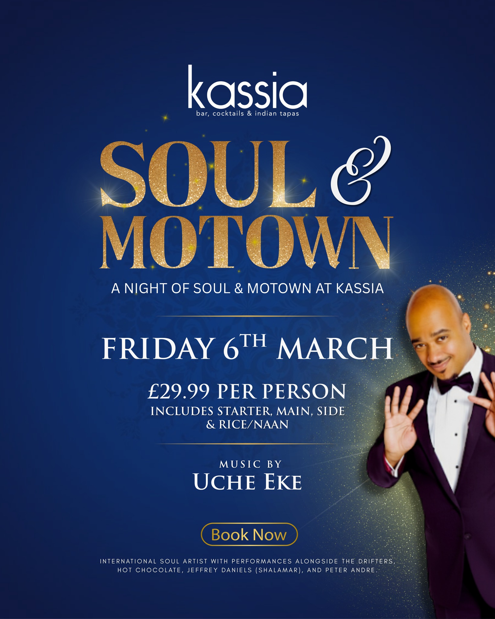 🎶 Soul & Motown Night with a Dining Package - Kassia, Stony Stratford - March 06, 2026 08:00 PM at Kassia, 50 High St, Milton Keynes, MK11 1AQ 