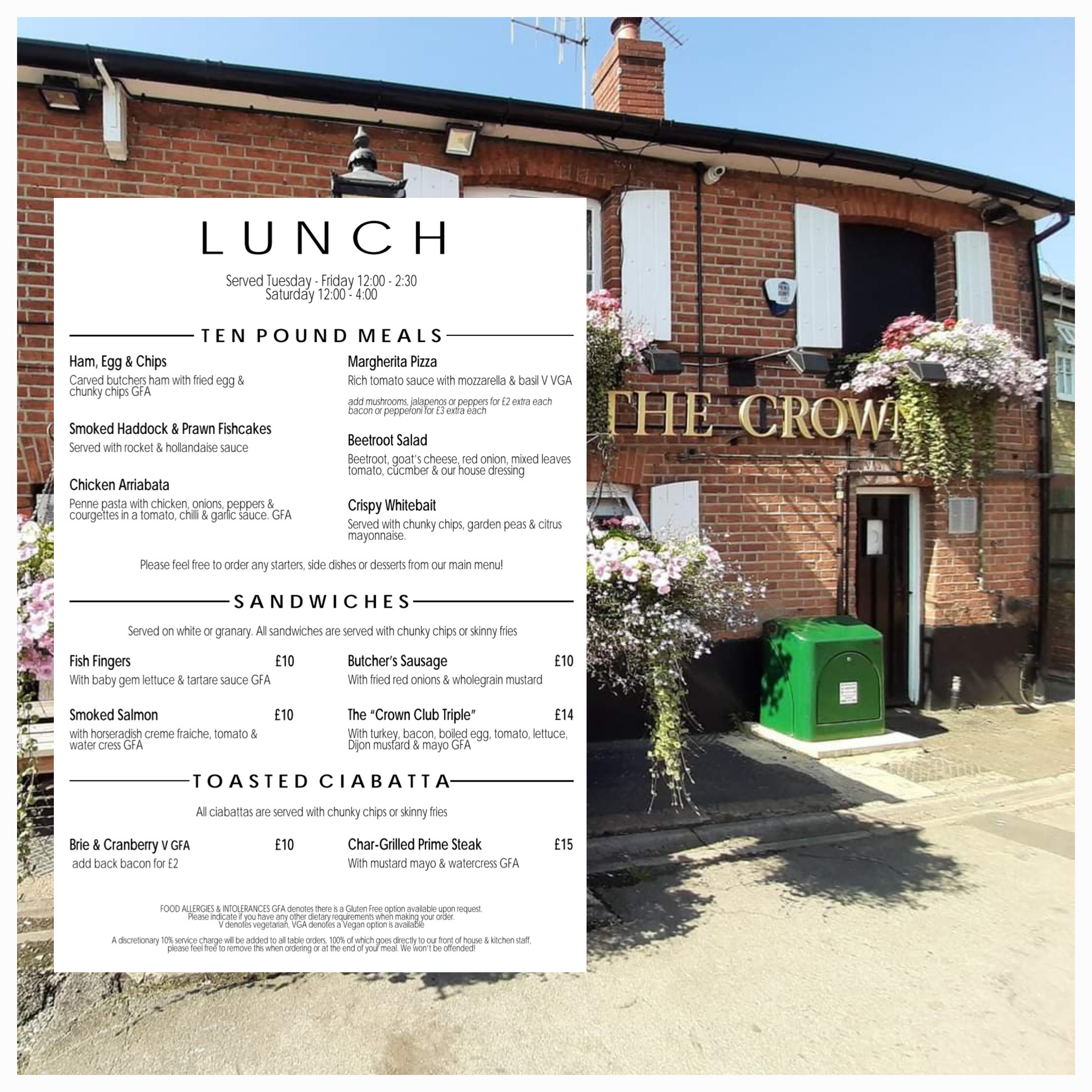 😋 LUSCIOUS LUNCH FOR £10 AT THE CROWN PUB IN SHILLINGTON, BEDFORDSHIRE! - $10.00   