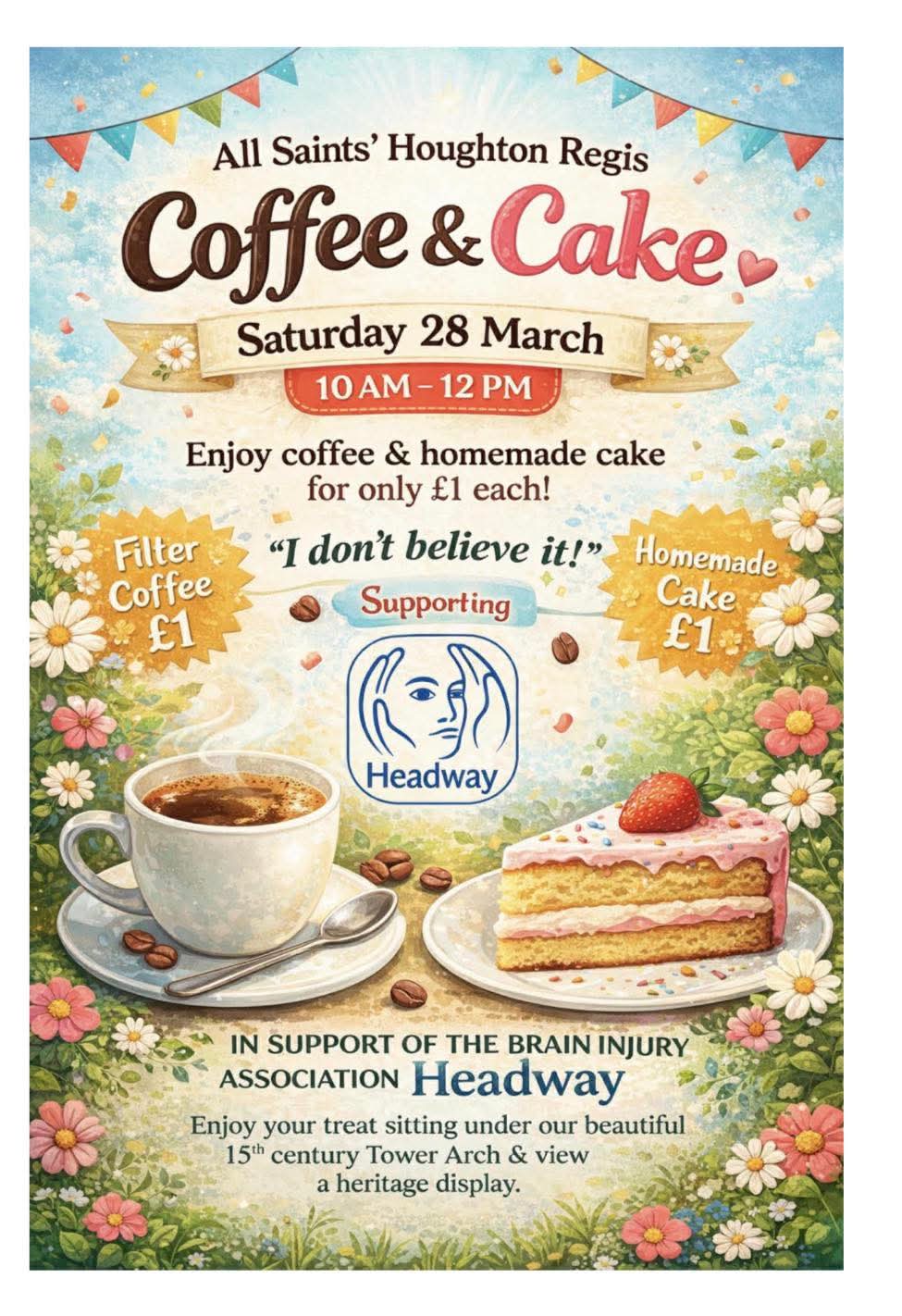 🍰 Saturday £1 Coffee and Cake at All Saints' Church, Houghton Regis - Event Image 3 March 28, 2026 10:00 AM