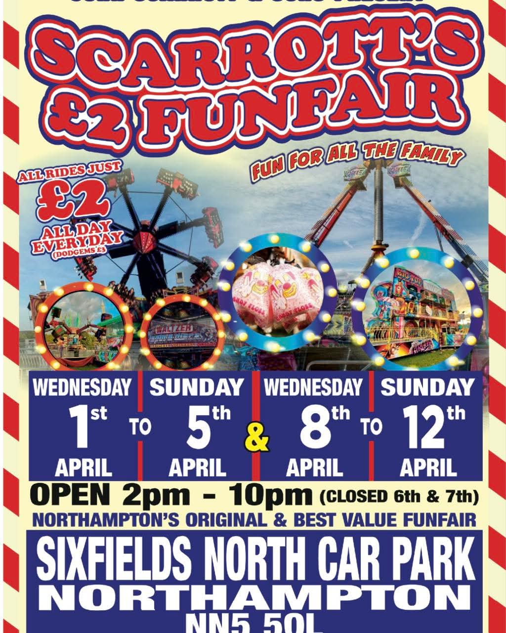 🎡 Scarrot's £2 Funfair, April 2026 - Northampton  - Event Image 8 April 01, 2026 02:00 PM