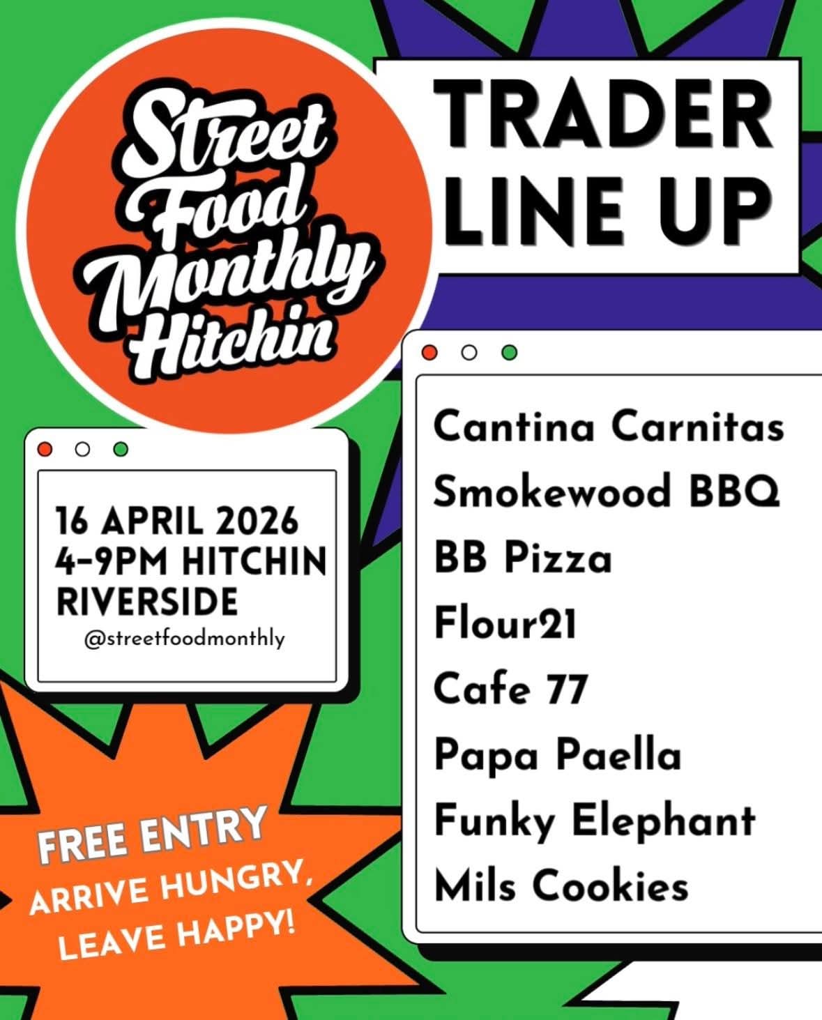 😋 Street Food Monthly, Hitchin - 2026 - Event Image 4 April 16, 2026 04:00 PM