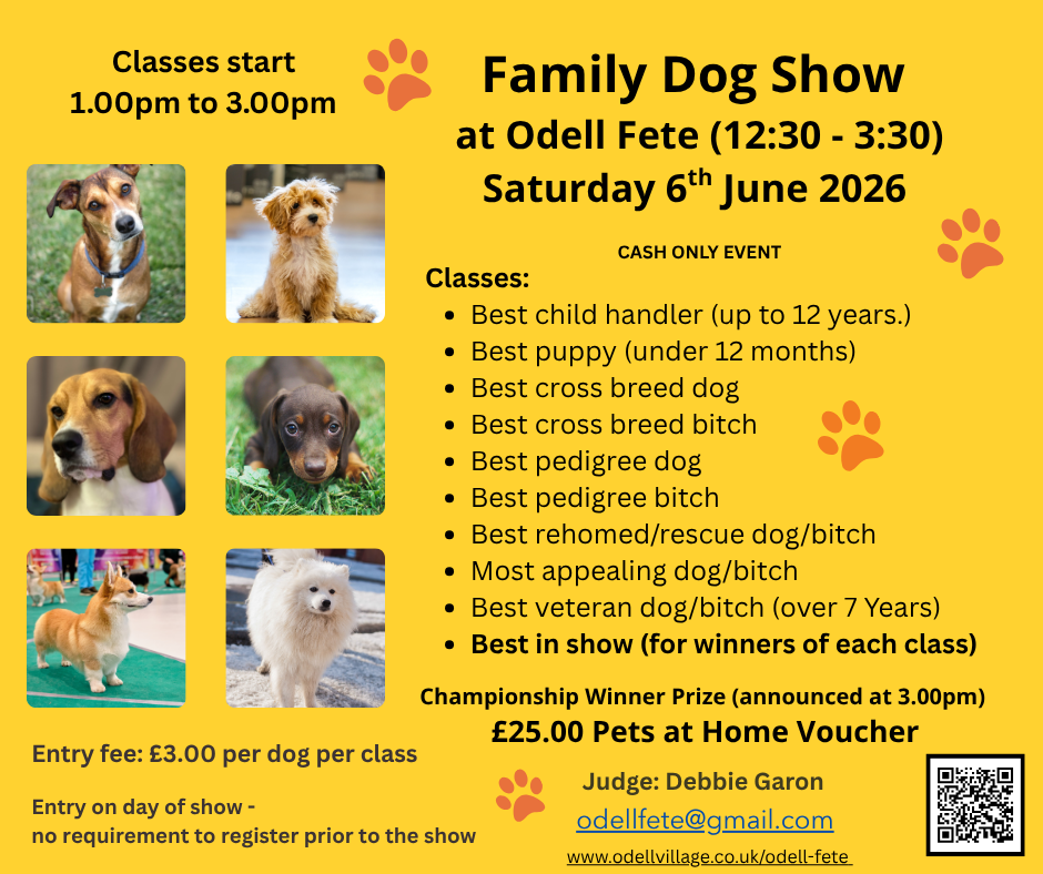 🐶 Odell Fete and Family Dog Show 2026 - Horsefair Lane - Event Image 2 June 06, 2026 12:30 PM