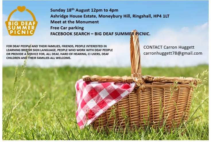 🎊 Big Deaf Summer Picnic - Ashridge Estate - Event Image 2 August 18, 2024 12:00 PM