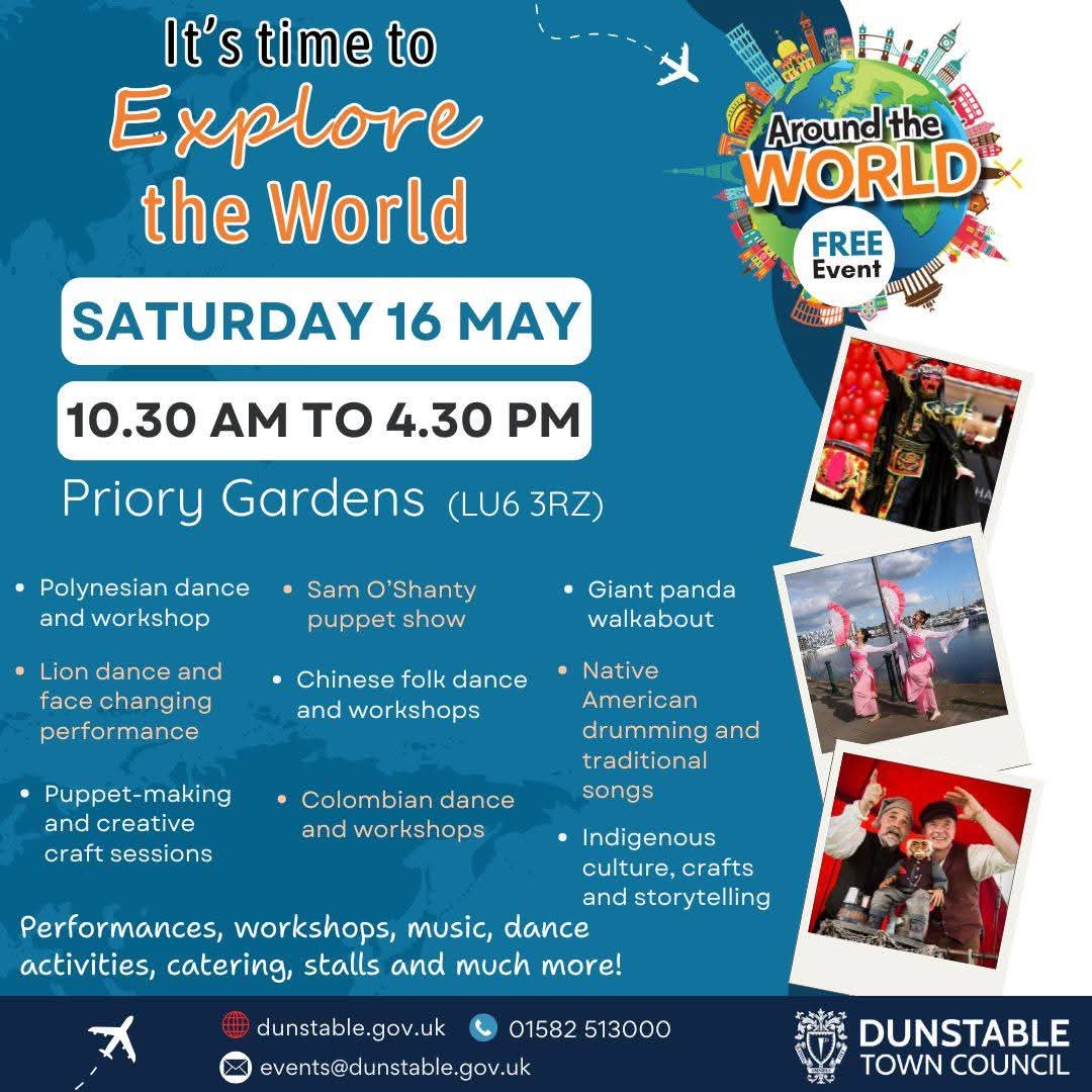 🌏 Around the World 2026 - Priory Gardens, Dunstable - Event Image 3 May 16, 2026 10:30 AM