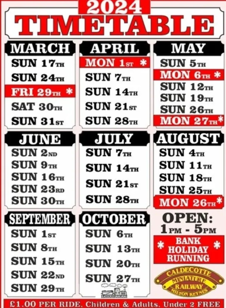 🚂 CALDECOTE MINITURE RAILWAY - Milton Keynes  - Event Image 6 August 26, 2024 01:00 PM