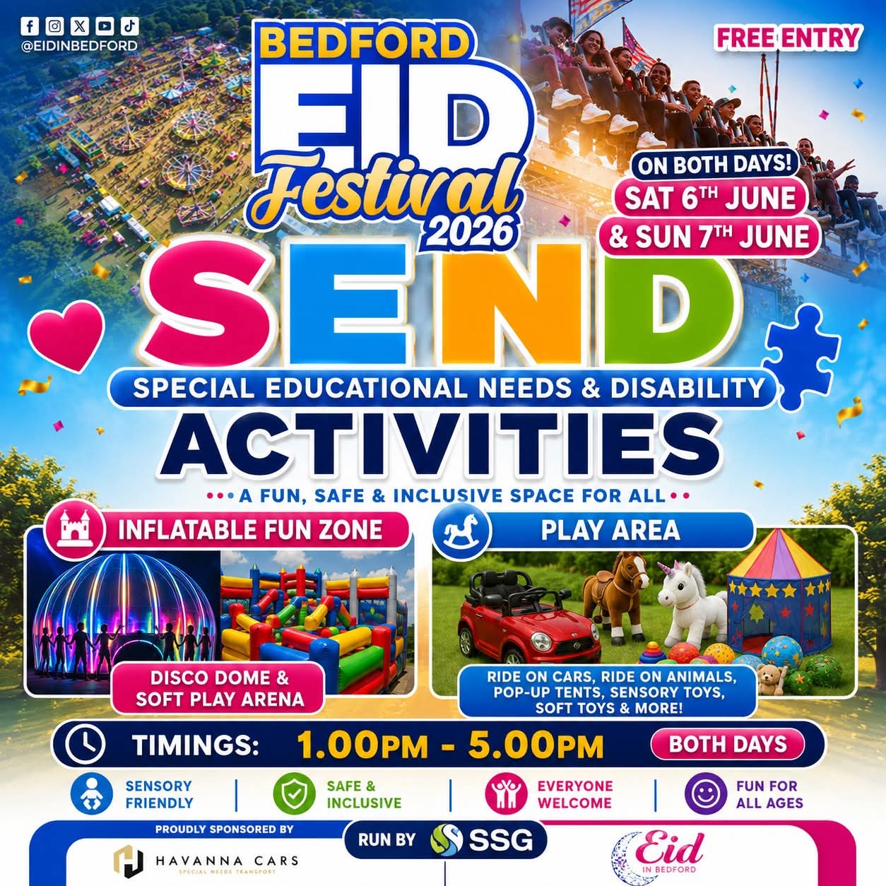 🎉 Bedford Eid Festival 2026 - Addison Howard Park, Kempston  - Event Image 3 June 07, 2026 01:00 PM