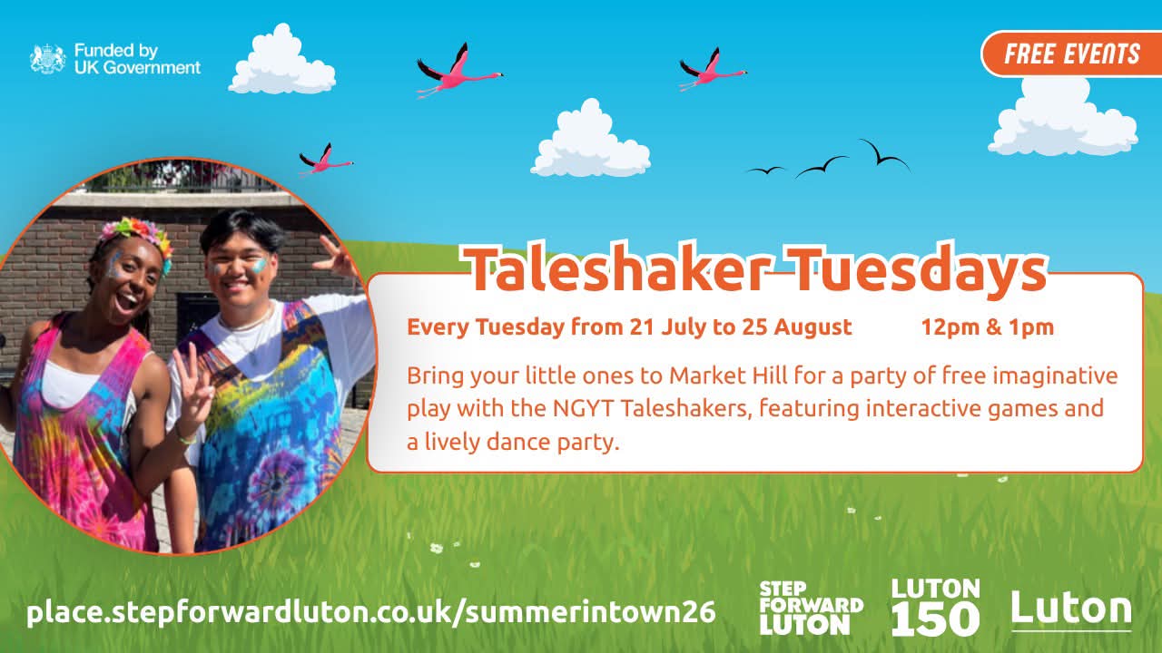 🎶 Taleshaker Tuesdays, Luton - 2026 - Event Image 2 August 11, 2026 12:00 PM
