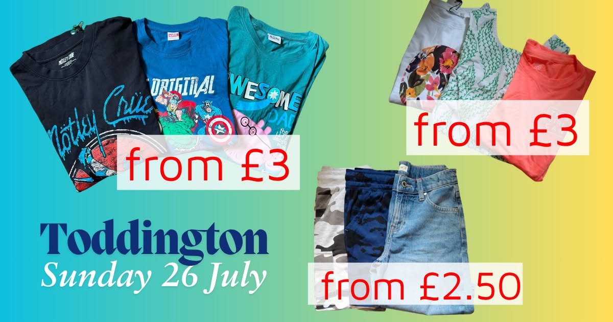 👚 Charity Clothes Sale - Toddington Village Hall - Event Image 2 July 26, 2026 11:30 AM
