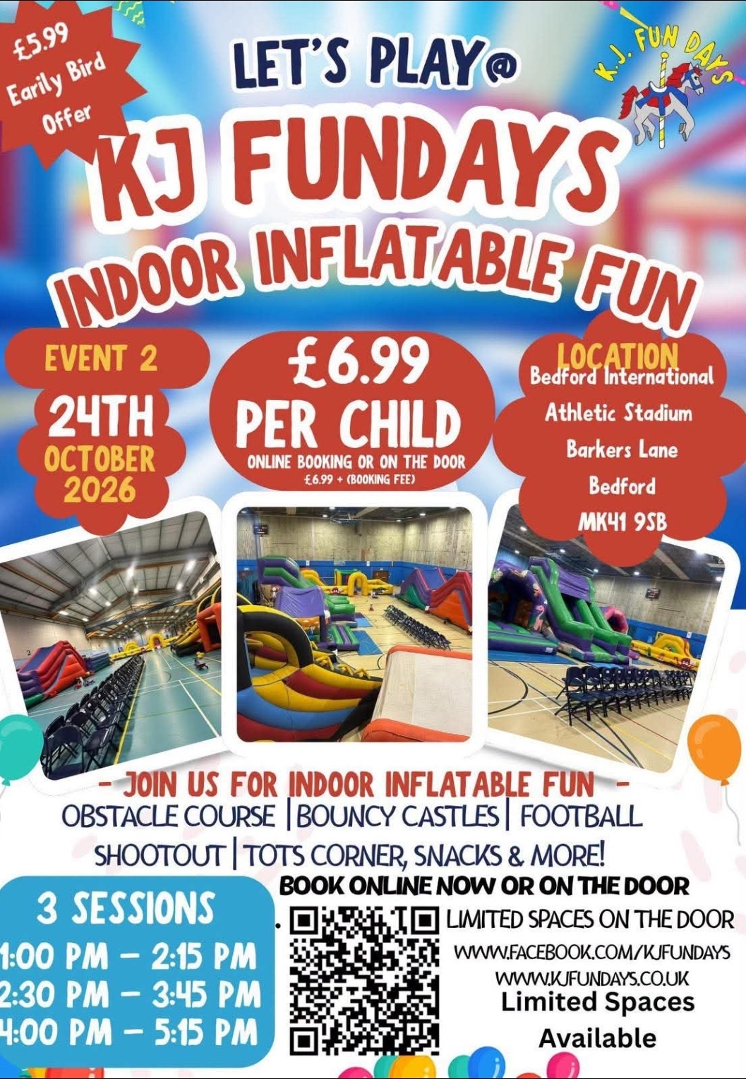 🏰 Indoor Inflatable Fun - Bedford Athletics Stadium - Event Image 3 October 24, 2026 01:00 PM