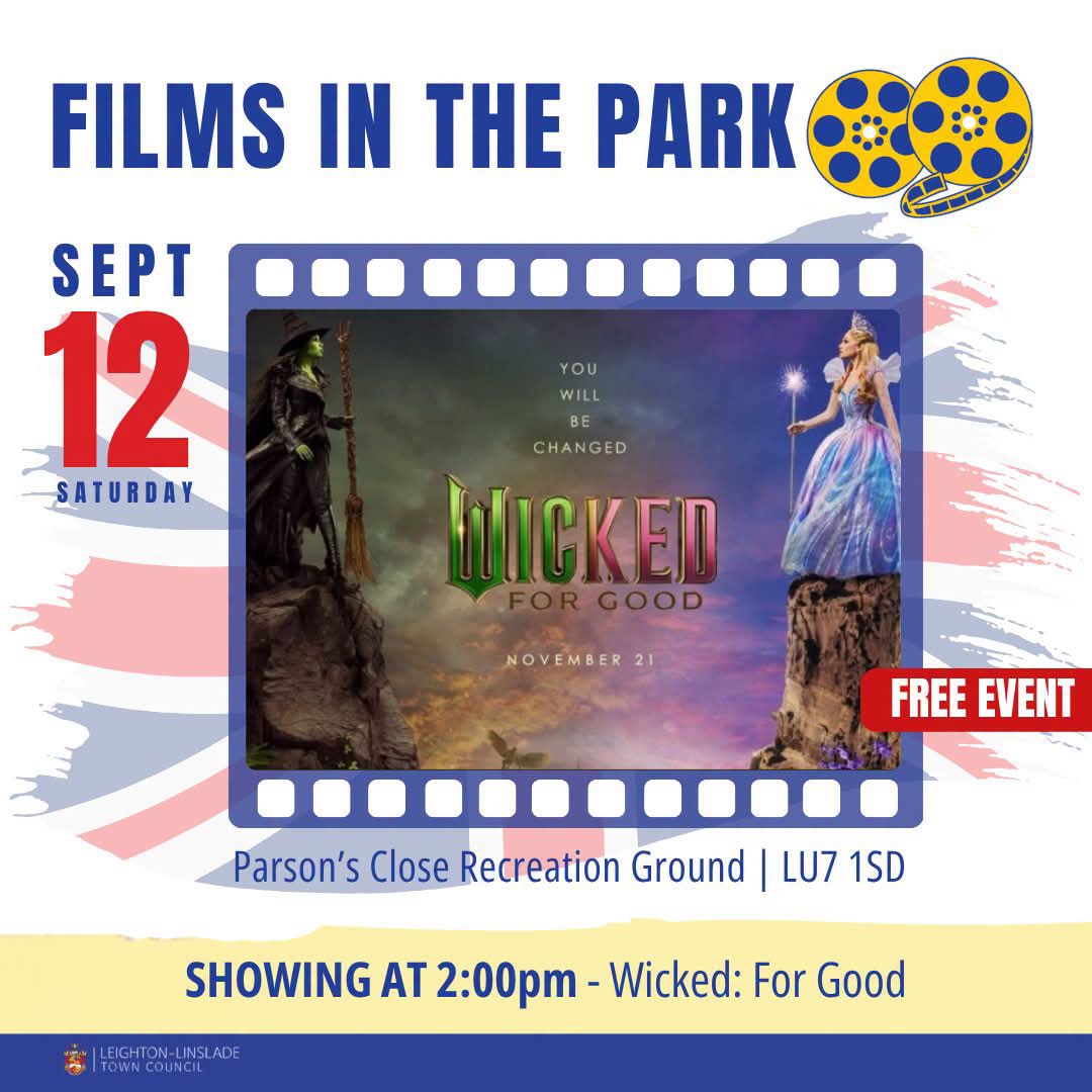 🎥 Free Films in the Park 2026 - Leighton Buzzard  - Event Image 2 September 12, 2026 12:00 PM