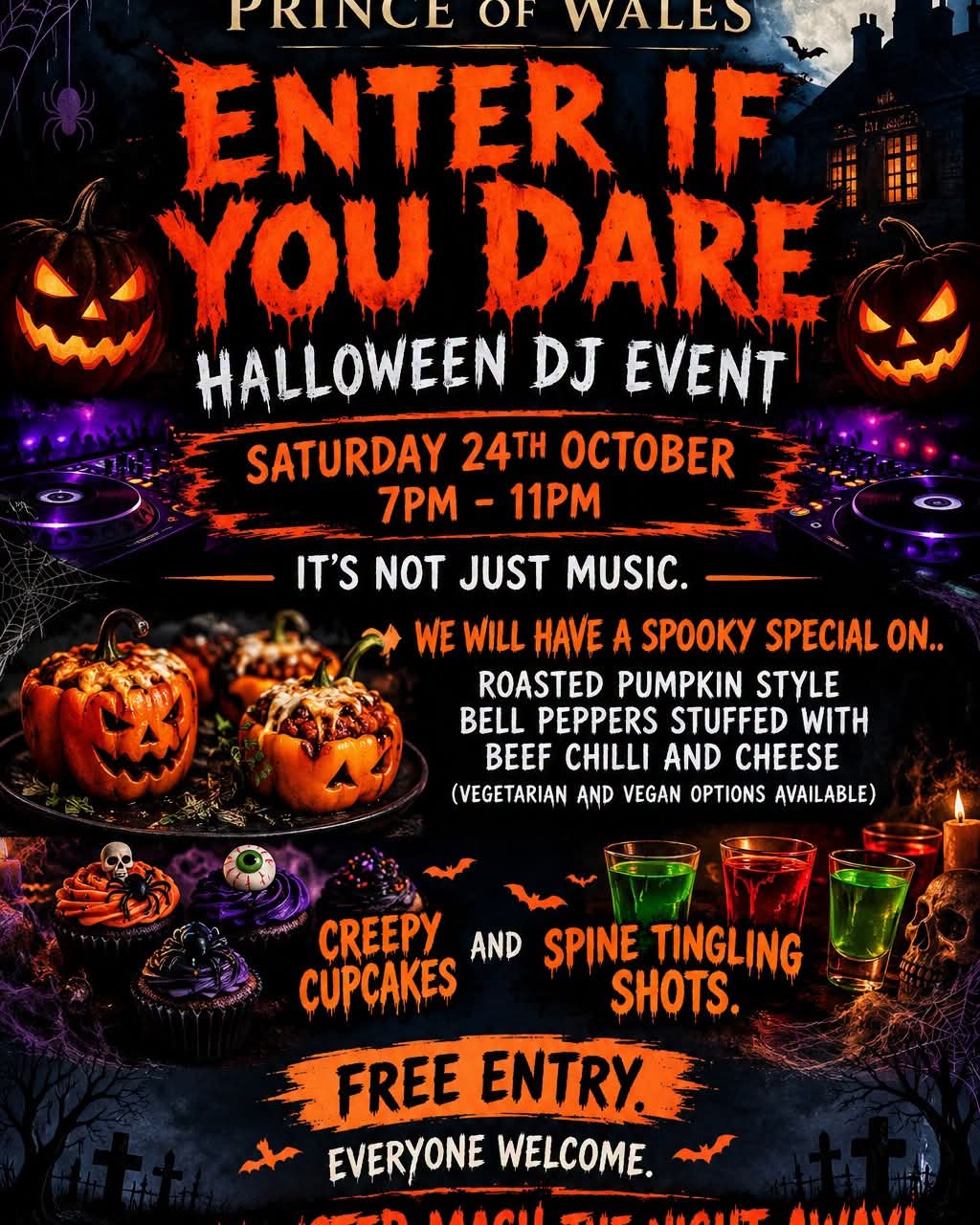 🎧 Halloween DJ Event - The Prince of Wales, Ampthill  - Event Image 2 October 24, 2026 07:00 PM
