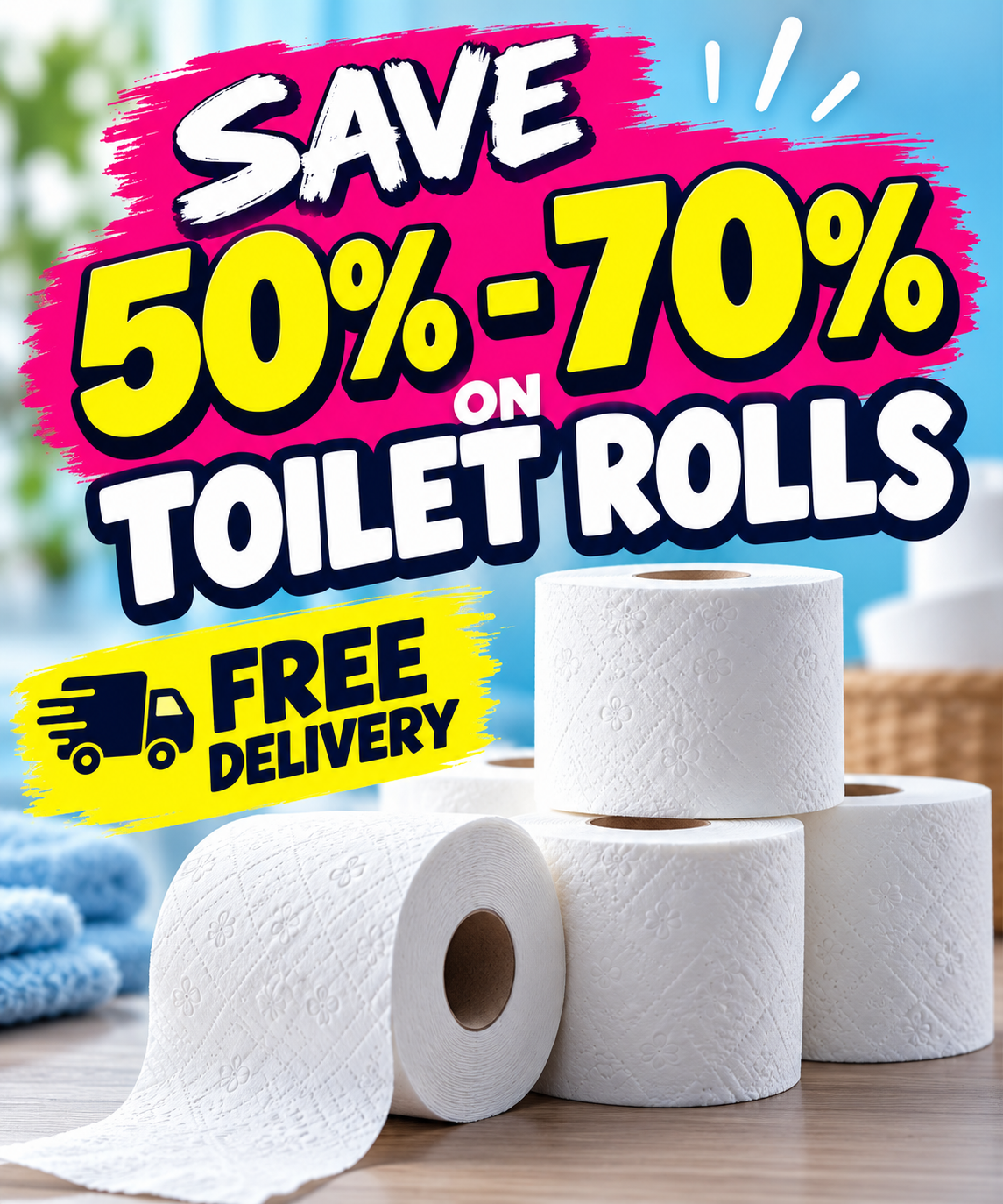 🧻 Toilet Rolls 18/45/90 Pack From £7.50! -  (50% - 70% off) Valid from October 28, 2026 until December 01, 2026