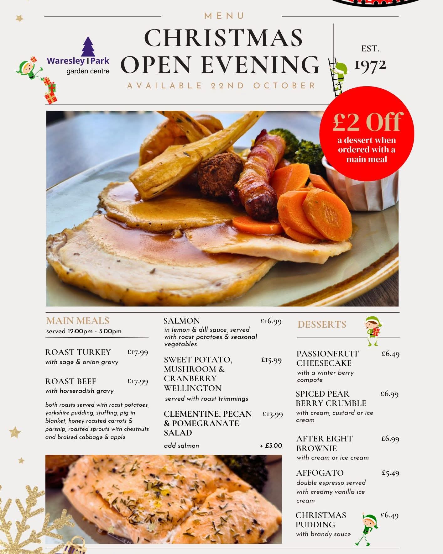 🎄 Christmas Opening Evening at Waresley Park Garden Centre  - Event Image 2 October 22, 2026 05:00 PM
