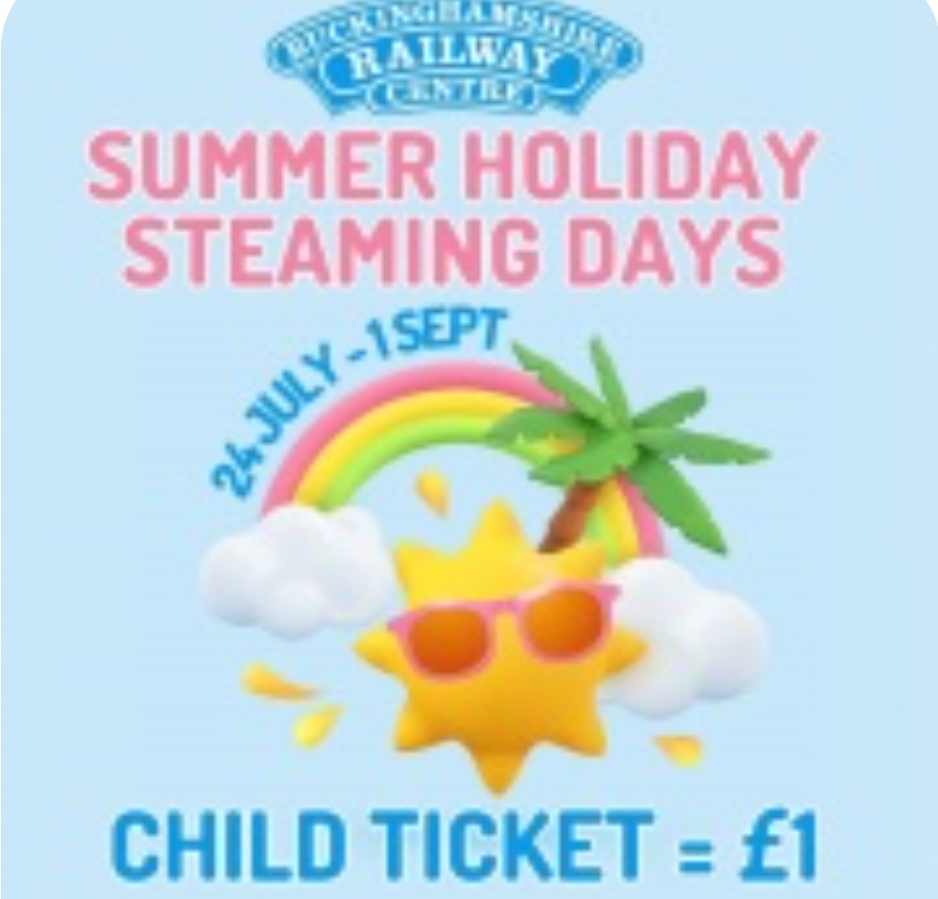 🚂 £1 FOR KIDS AT BUCKINGHAMSHIRE RAILWAY CENTRE at Buckinghamshire Railway centre, Quainton Road Station, Station Rd, Quainton, Aylesbury HP22 4BY | Attractions, Automotive, Baby/Toddlers, Education, Food/Drink, History & Heritage, Indoor, LGBTQ, Low Cost, Outdoor, Play Area | Suitable for: Children, Family, Parking Onsite, Toilets 🚂 £1 FOR KIDS AT BUCKINGHAMSHIRE RAILWAY CENTRE - Event Image 7 August 28, 2024 10:30 AM