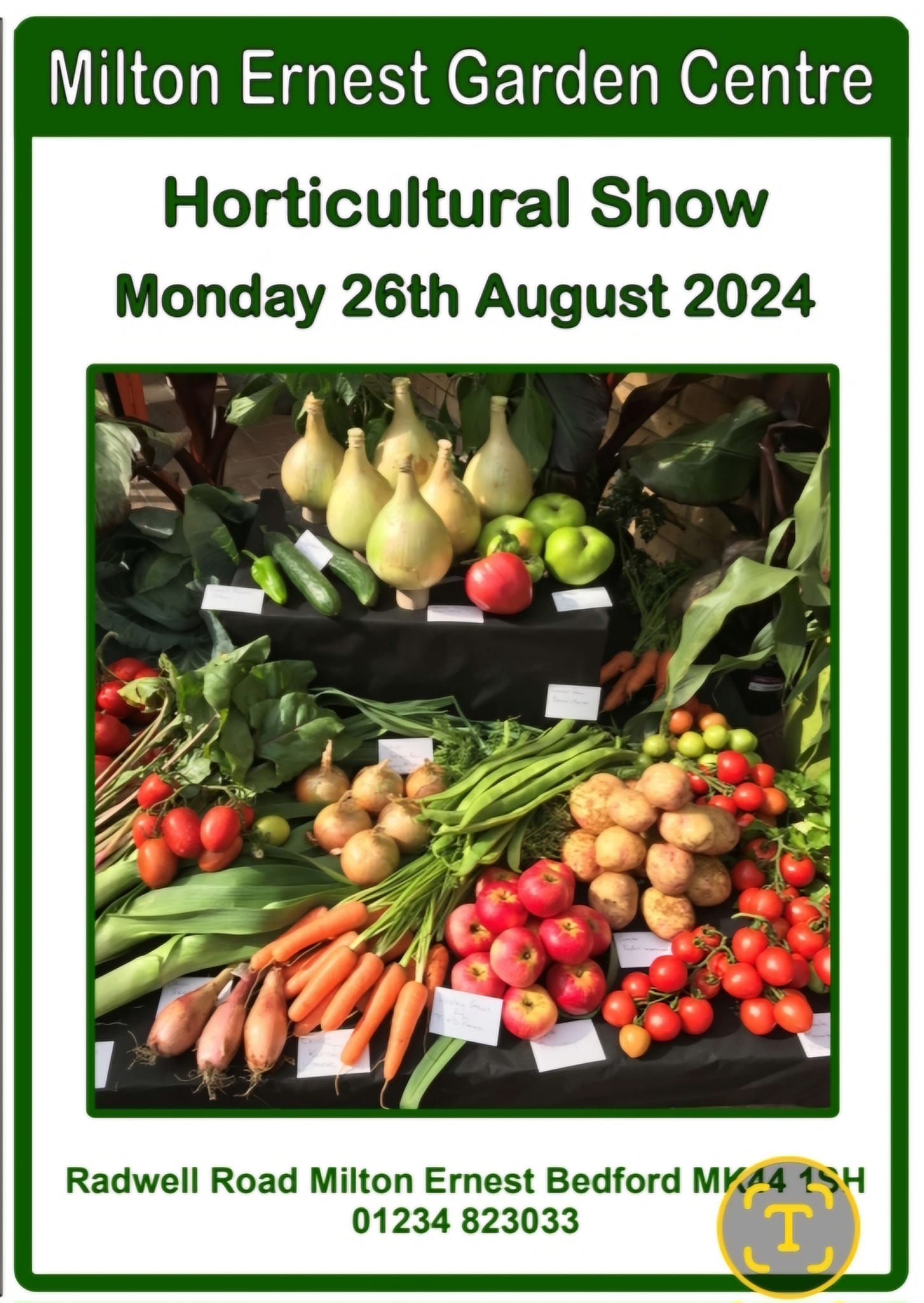💐The Horticultural Show At Milton Ernest Garden Centre  - August 26, 2024  at Milton Ernest Farden Centre Radwell Road, Milton Ernest, MK44 1SH, Bedfordshire