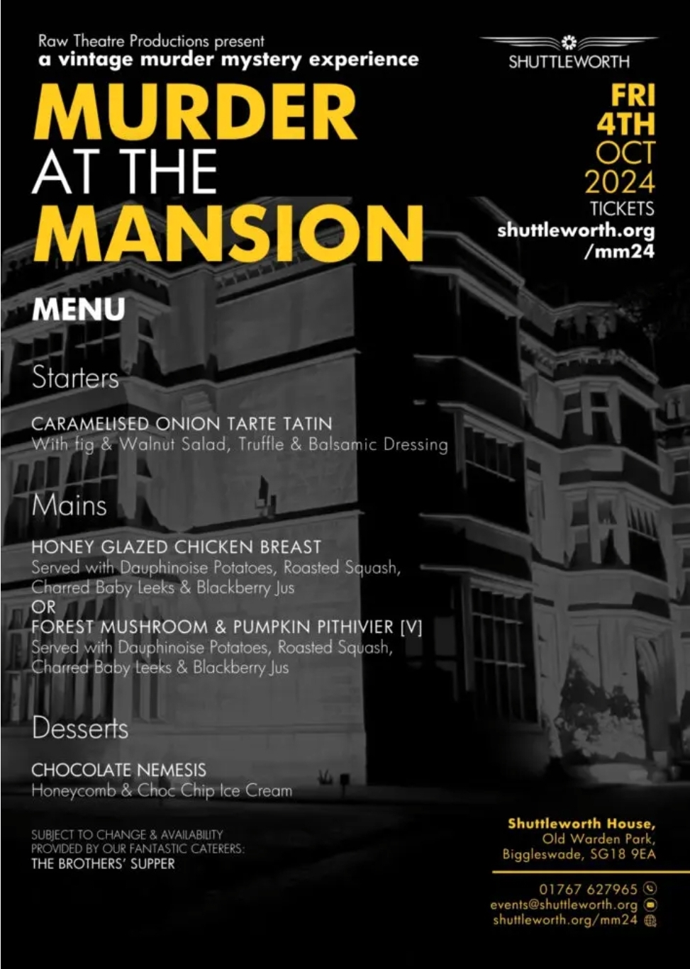 🔪 Murder at the Manor - Shuttleworth House - Event Image 4 October 04, 2024 07:30 PM