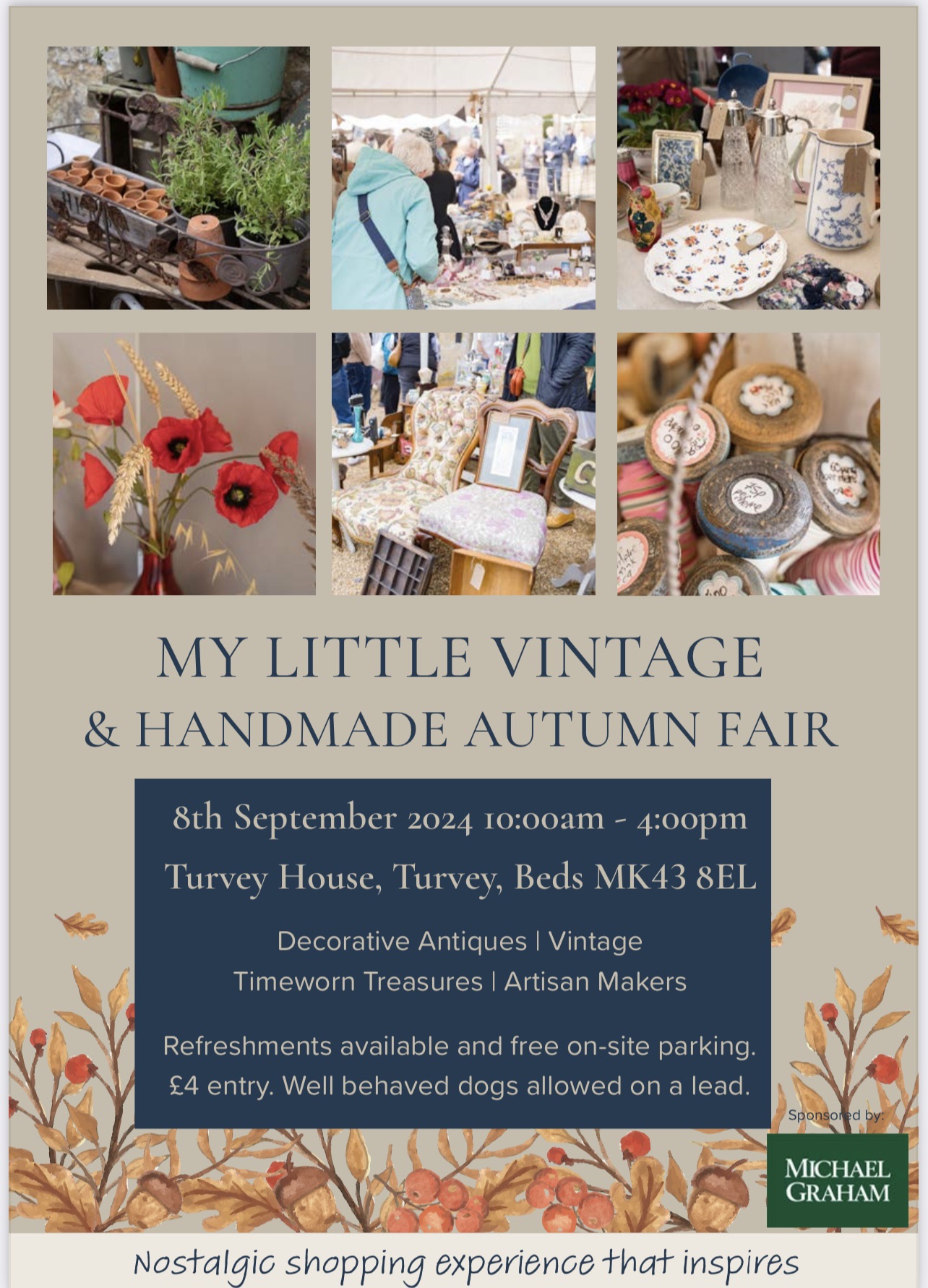 🏺 My Little Vintage & Handmade Autumn Fair at Turvey House - September 08, 2024 10:00 AM at Turvey House, Turvey,  Beds, MK43 8EL