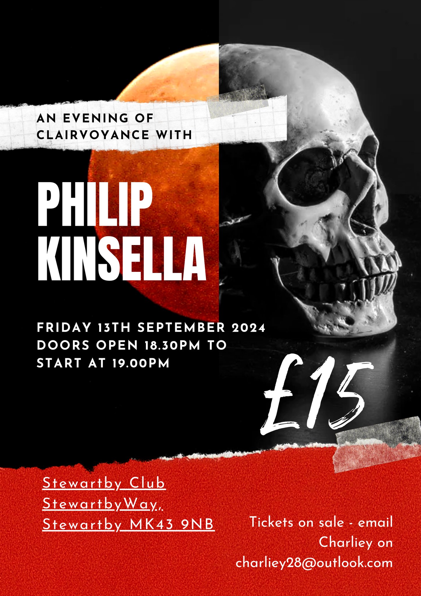 ✨️An evening of Clairvoyance with Philip Kinsella - Stewartby  - September 13, 2024 06:30 PM at Stewartby Club, Stewartby Way, Bedfordshire MK439NB
