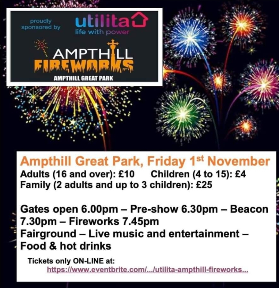 🎆 AMPTHILL PARK FIREWORKS 2024 - Event Image 2 November 01, 2024 06:00 PM