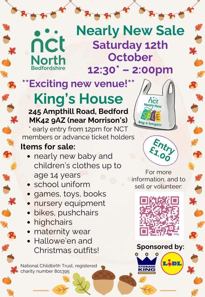 👗North Beds NCT Nearly New Sale - Bedford (Near Morrisons) - Event Image 2 October 12, 2024 12:30 PM