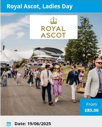 👒 🐴 Royal Ascot Ladies Day 2025 by Coach - Departing from, Dunstable, Luton & Sundon Park, Bedfordshire at Park Avenue, Sundon Park, Luton, LU3 3BP | Adults, Advance Booking, Annual, Attractions, Entertainment, Food/Drink, Fun, Music, Outdoor, Social, Sports, Ticket Event | Suitable for: Adults Only 👒 🐴 Royal Ascot Ladies Day 2025 by Coach - Departing from, Dunstable, Luton & Sundon Park, Bedfordshire - Event Image 2 June 19, 2025