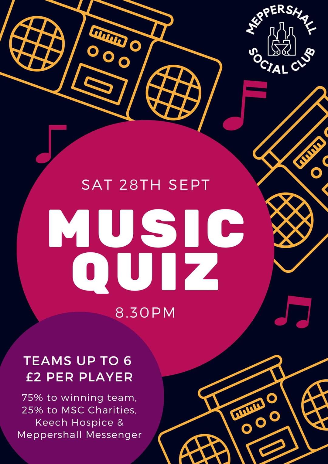 🎶 FREE ENTRY KIDS DISCO PLUS A QUIZ NIGHT AT MEPPERSHALL SOCIAL CLUB - Event Image 2 September 28, 2024 