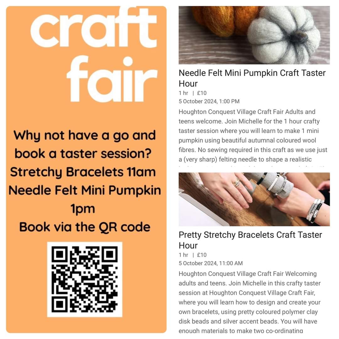 🛍 Houghton Conquest Craft Fair - Event Image 2 October 05, 2024 10:00 AM