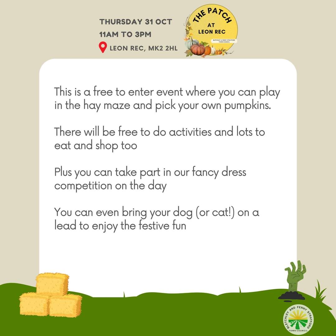 🎃 FREE ENTRY The Patch at the Rec - Bletchley  - Event Image 4 October 31, 2024 11:00 AM