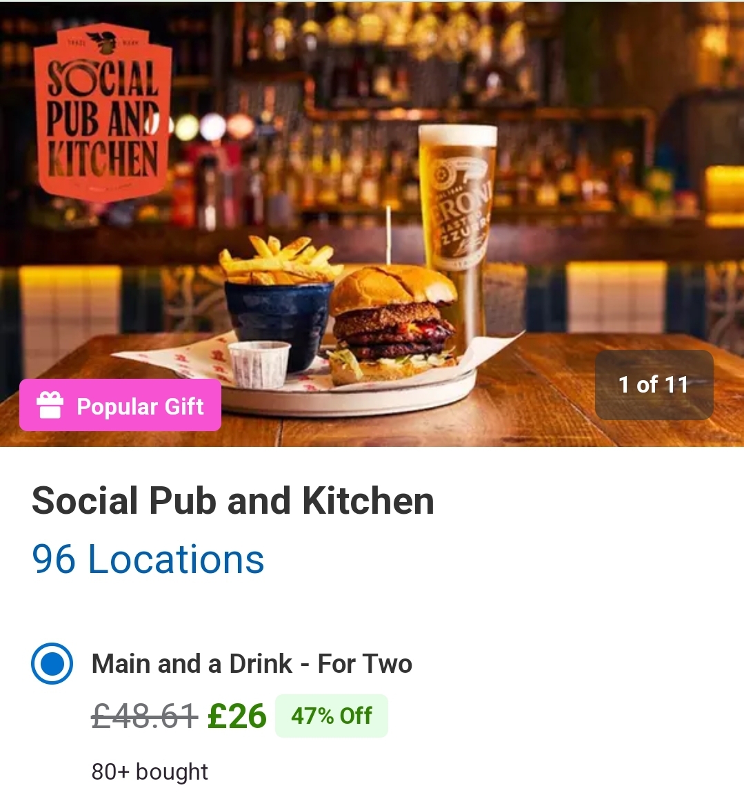 💥 MAIN MEALS & A DRINK FOR 2 FOR £26 - GROUPON OFFER, THIS CAN BE USED IN BEDFORD, MILTON KEYNES & ST ALBANS LOCATIONS | Categories: Food & Drink, Online | Original price: $48.61 💥 MAIN MEALS & A DRINK FOR 2 FOR £26 - GROUPON OFFER, THIS CAN BE USED IN BEDFORD, MILTON KEYNES & ST ALBANS LOCATIONS - $26.00 (47% off) until November 10, 2024